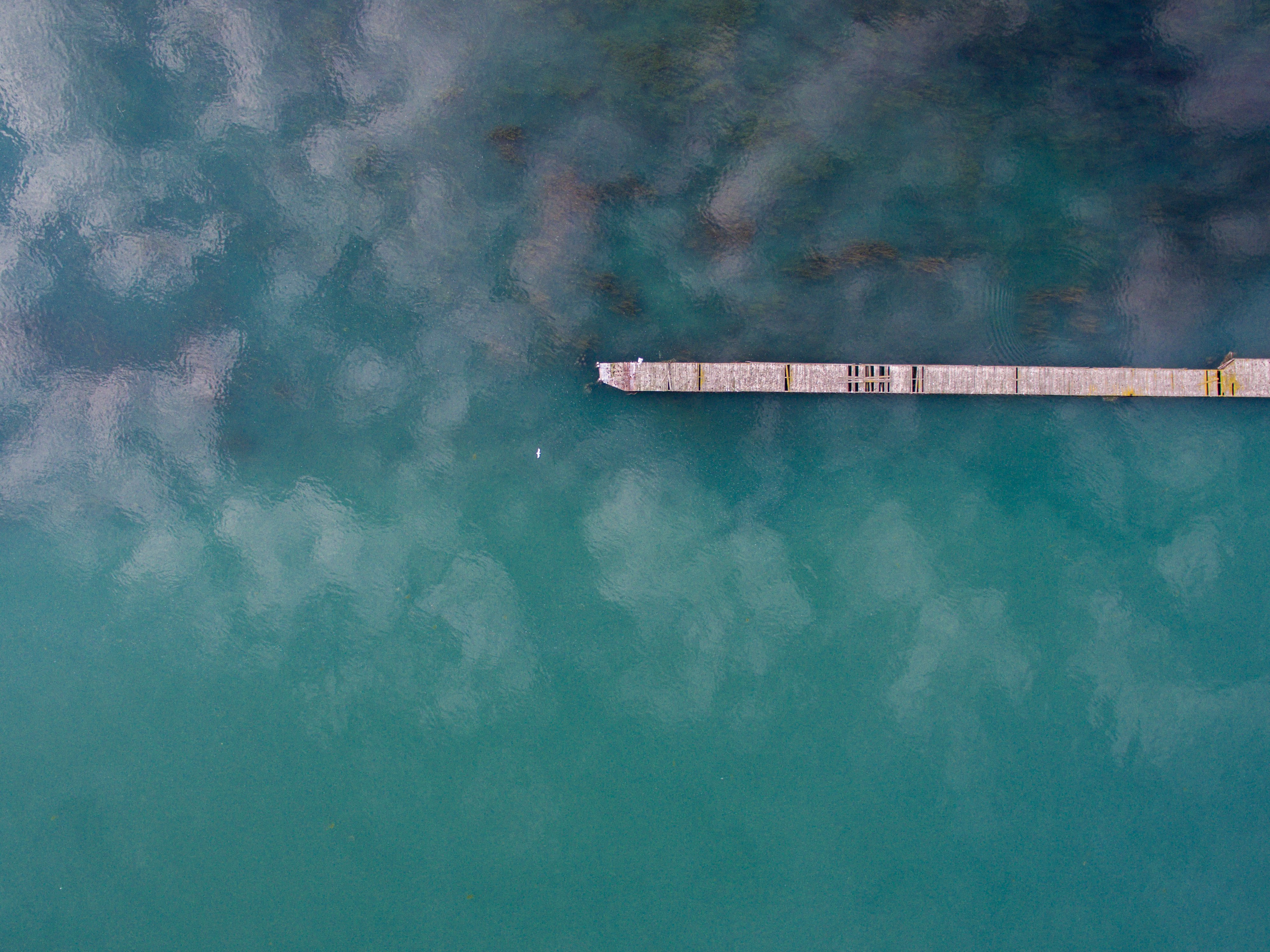 top view of body of water